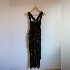 Vintage green velvet overalls